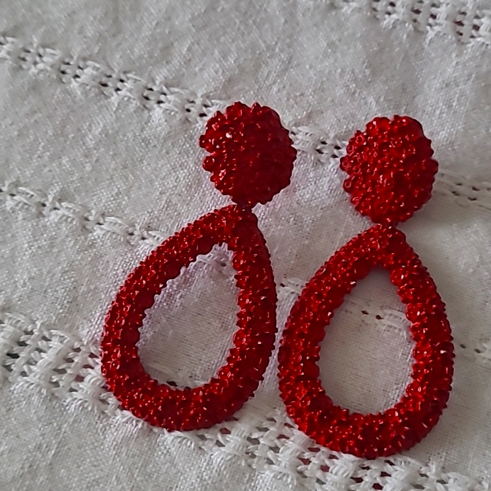 Red Flowers 🌹 Earrings